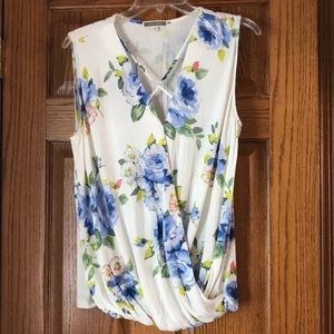 Wrap Front Floral Top